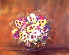 Bouquet de pensees - Pastel