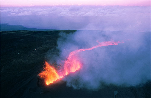Vue du ciel Eruption Juillet 2000