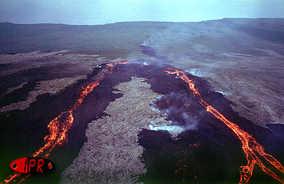 coulee de lave vue de jour